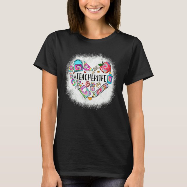 Camiseta Teacher Life Heart Love Teacher Elements (Frente)