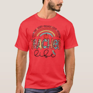 Camiseta Teacher Life Leopard Rainbow Last Day of School Te