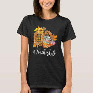 Camiseta Teacher Life Pumpkin Latte Fall Autumn Thanksgivin