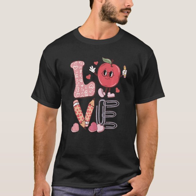 Camiseta Teacher Love Retro Groovy Teachers Day (Frente)