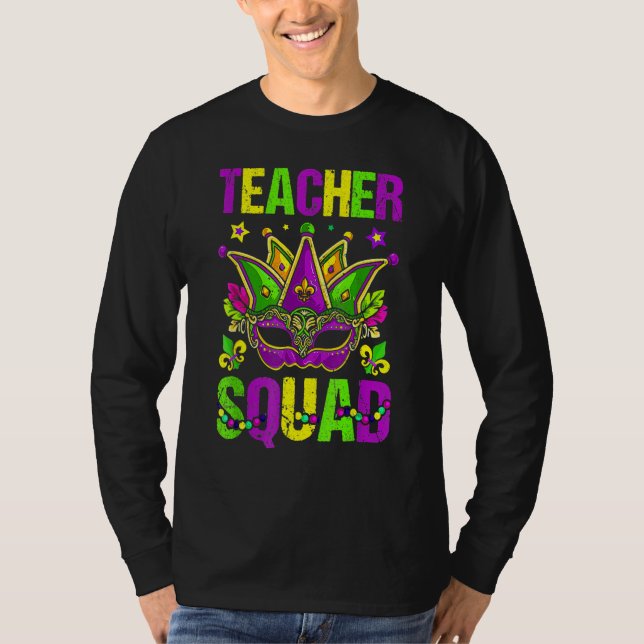Camiseta Teacher Mardi Gras 2023 Teacher Squad Family Match (Frente)