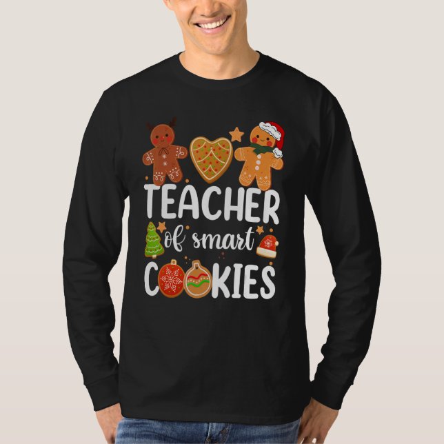 Camiseta Teacher Of Smart Cookies Cute Gingerbread Christma (Frente)