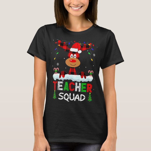 Camiseta Teacher Squad Reindeer Teach school santa Christma (Frente)
