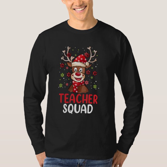 Camiseta Teacher Squad Reindeer   Teacher Christmas Xmas Pa (Frente)