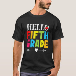 Camiseta Teacher Student Hello Fifth Grade Back To School