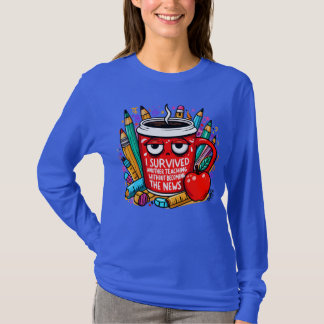 Camiseta Teacher Survival Coffee Shirt - Appreciation Gift