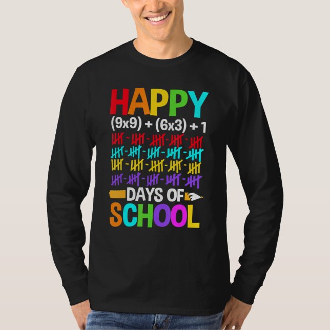 Camiseta Teachers Students Happy 100 Days of School (Frente)