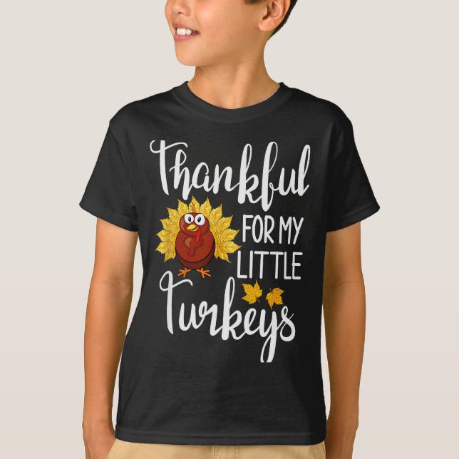 Camiseta Teachers Thanksgiving Thankful For My Little Turke (Frente)