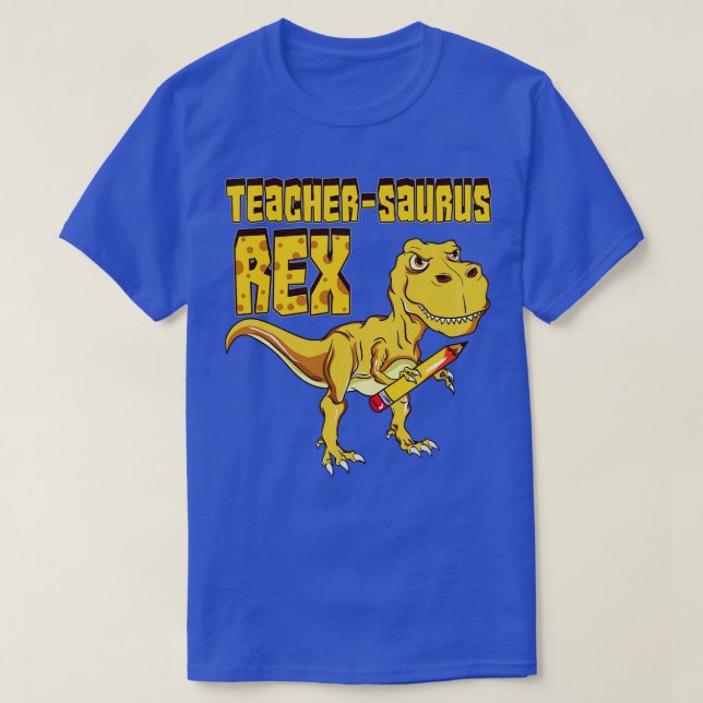 Camiseta Teachersaurus Rex Amante de dinossauros (Frente do Design)