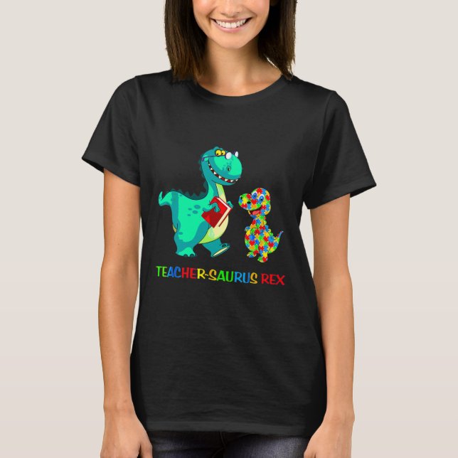 Camiseta Teachersaurus Rex Dinosaur Autism Special Educatio (Frente)