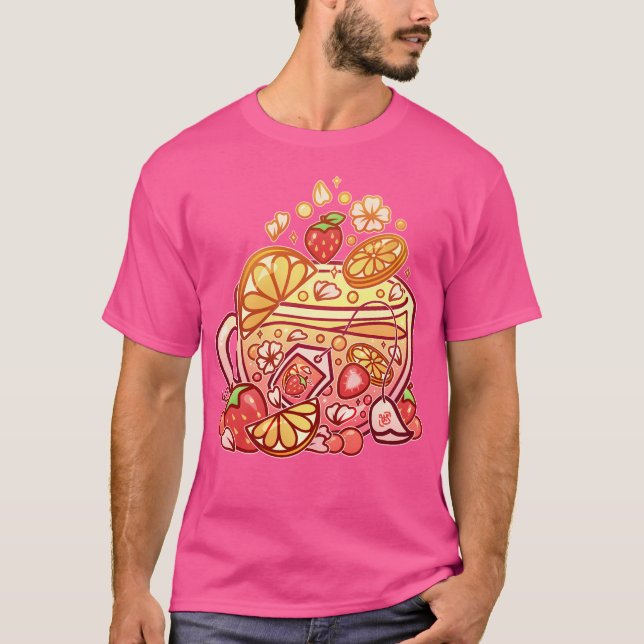 Camiseta Teacup de Lemonada de Morango Espontado (Frente)