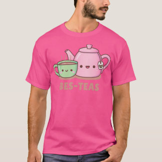 Camiseta Teacup e bule de chá bonitos Besties 1