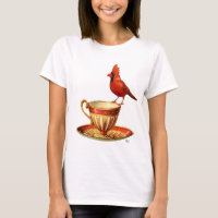 Teacup E Cardinal Vermelho