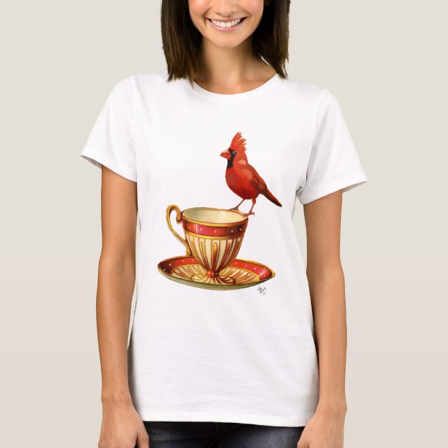 Camiseta Teacup E Cardinal Vermelho (Frente)
