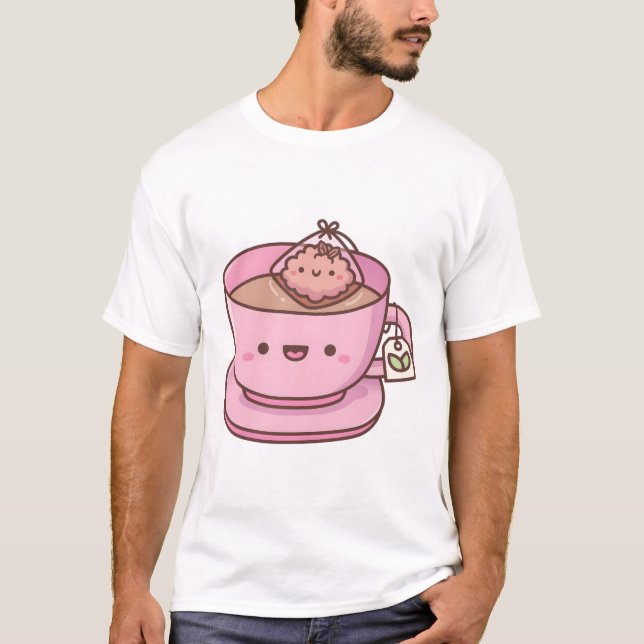 Camiseta Teacup e Saco de Chá Cortado (Frente)