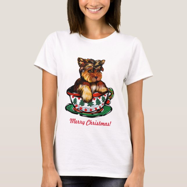 Camiseta Teacup Yorkies Natal (Frente)