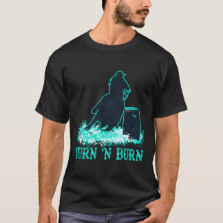 Camiseta Teal Barrel Racer Roda Queimar Tin Rodeo Chase