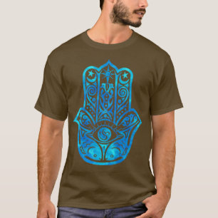 Camiseta Teal Blue Watercolor Hamsa