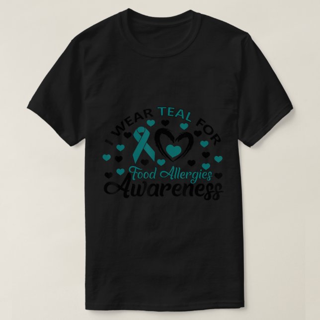 Camiseta Teal Bonito Para Alergias À Comida Presente De Con (Frente do Design)