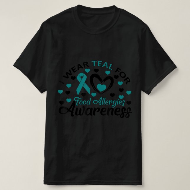 Camiseta Teal Bonito Para Alergias À Comida Presente De Con (Frente do Design)