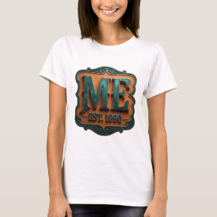 Camiseta Teal da Moda ME EST 1990 Design Moderno