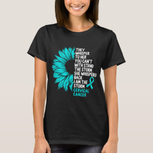 Camiseta Teal de Consciência do Cancer Cervoso Fita a Temp