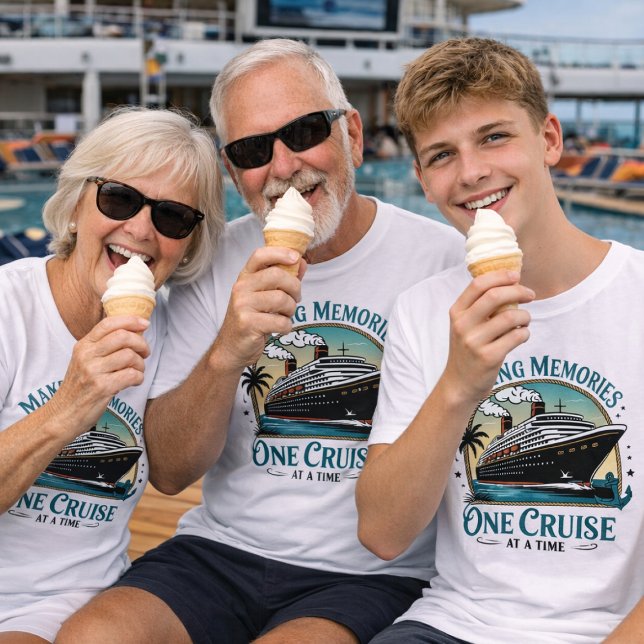 Camiseta TEAL Making Memories Cruise (Matching Family Reunion Shirts.   Not shown to exact scale. Image is for example purposes only.
 )