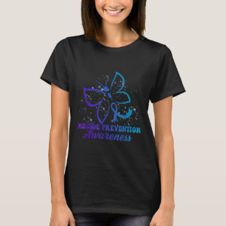 Camiseta Teal Purple Semicolon Dragonfly Suicide Prevention
