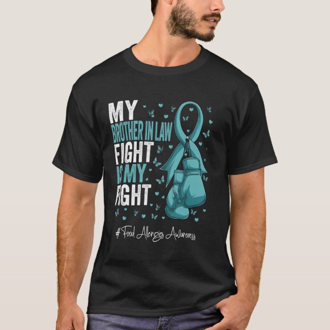 Camiseta Teal Ribbon Brother Em Alergias Comidas Awarenes (Frente)