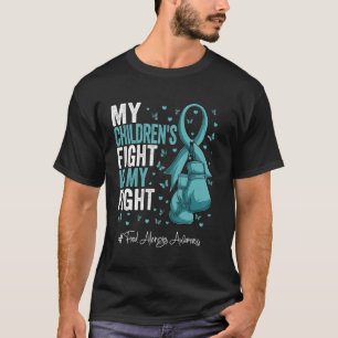 Camiseta Teal Ribbon Children Comida Alergia Consciência