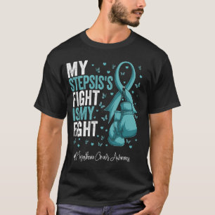 Camiseta Teal Ribbon Stepsis Miastenia Gravis Consciência