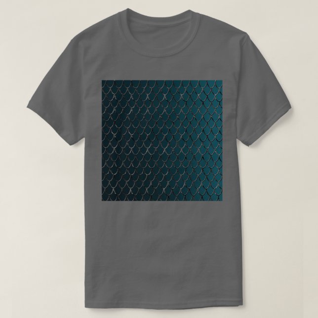 Camiseta Teal Scales Glam 1 Faux Glitter shindeco (Frente do Design)