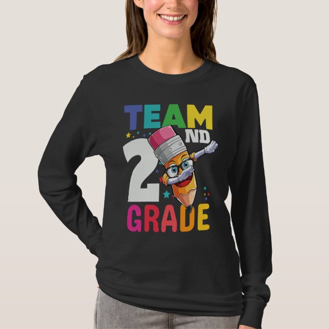 Camiseta Team 2nd Grade Teacher Boys School Second Grade Sq (Frente)
