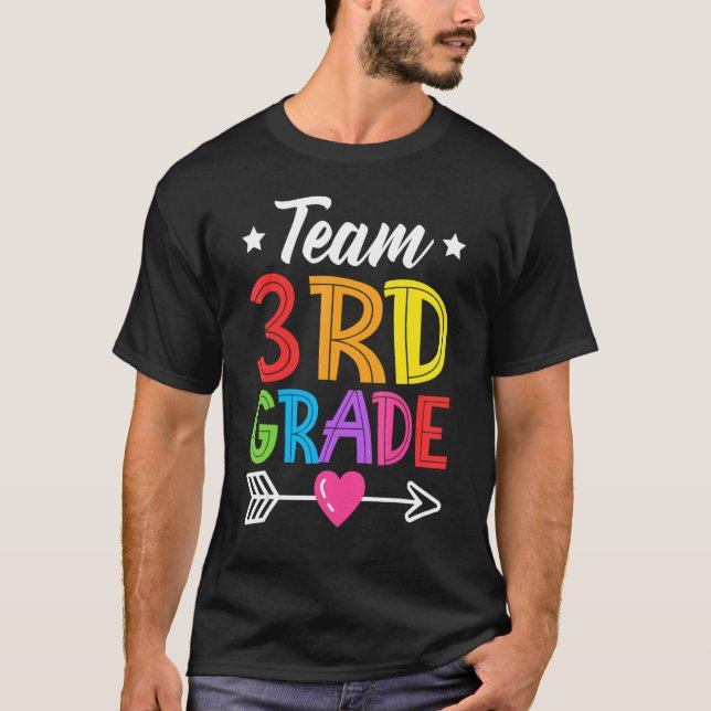 Camiseta Team 3rd Grade Teacher Student Kid Back To School  (Frente)