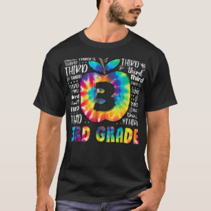 Camiseta Team 3rd Grade Typography Tie Dye Back To School T