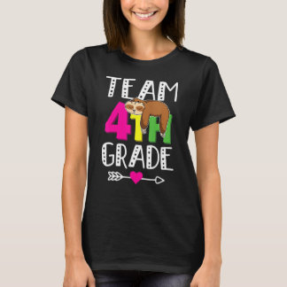 Camiseta Team 4th Grade Back To School Cute Sloth Kids
