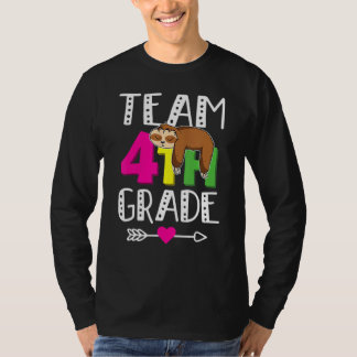Camiseta Team 4th Grade Back To School Cute Sloth Kids