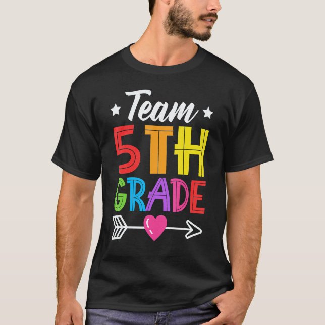 Camiseta Team 5th Grade Teacher Student Kid Back To School  (Frente)