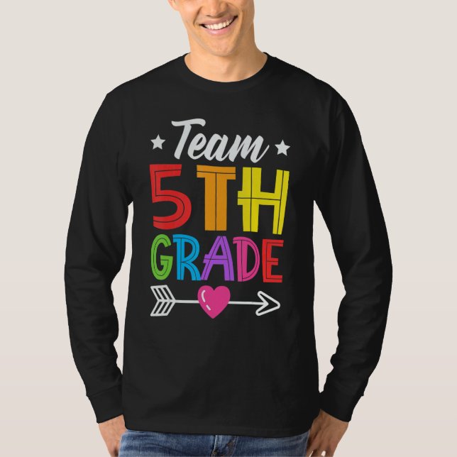 Camiseta Team 5th Grade Teacher Student Kid Back To School  (Frente)