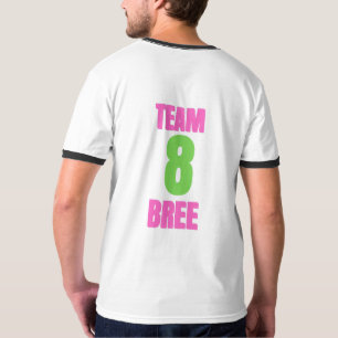 Camiseta Team 8 Bree, Camisa de Equipe Rosa Verde