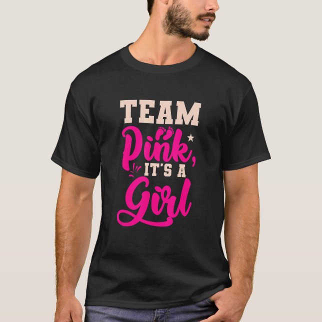 Camiseta Team Blue It's A Girl Pregnancy Announcement Gende (Frente)