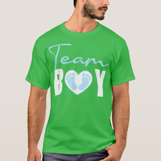 Camiseta Team Boy Baby Reveal Gravidez Anúncio de Gravidez