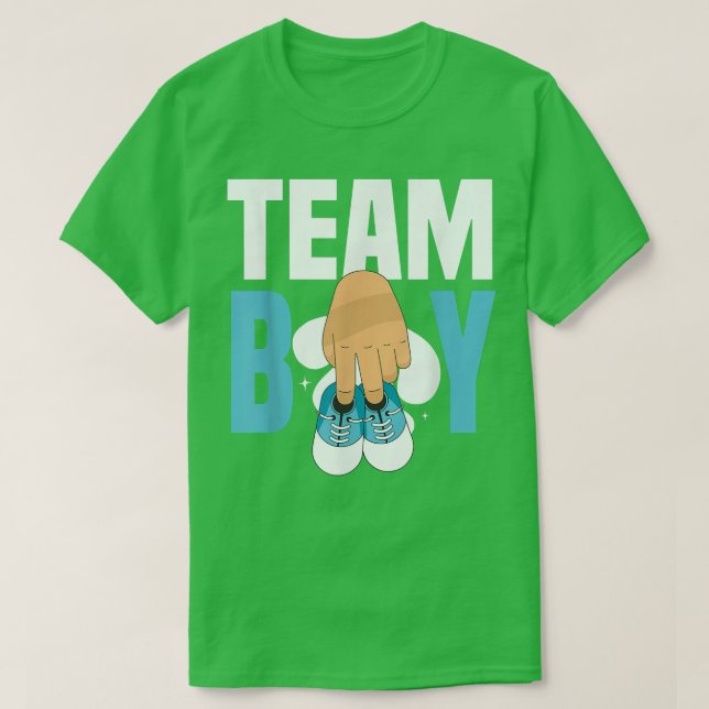 Camiseta Team Boy Baby Reveal Gravidez Anúncio de Gravidez (Frente do Design)