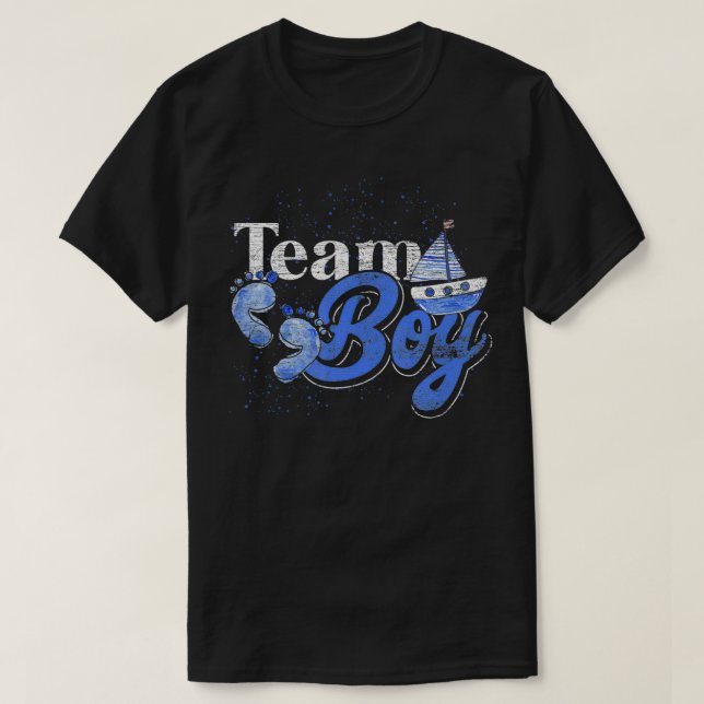 Camiseta Team Boy Baby Shower Gift Baby Gender Reveal  (Frente do Design)