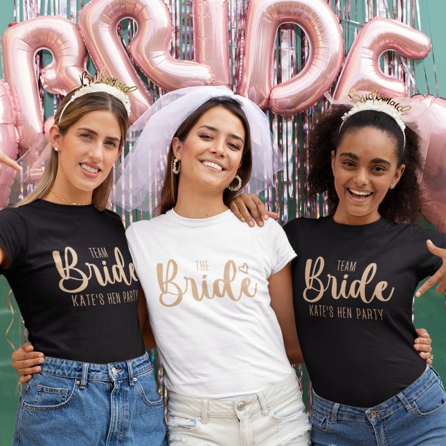 Camiseta Team Bride Elegant Bachelorette (Criador carregado)