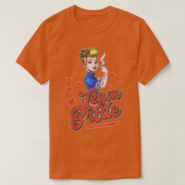 Camiseta Team Bride Rock N' Roll Rockabilly Team Bride Vint (Frente do Design)