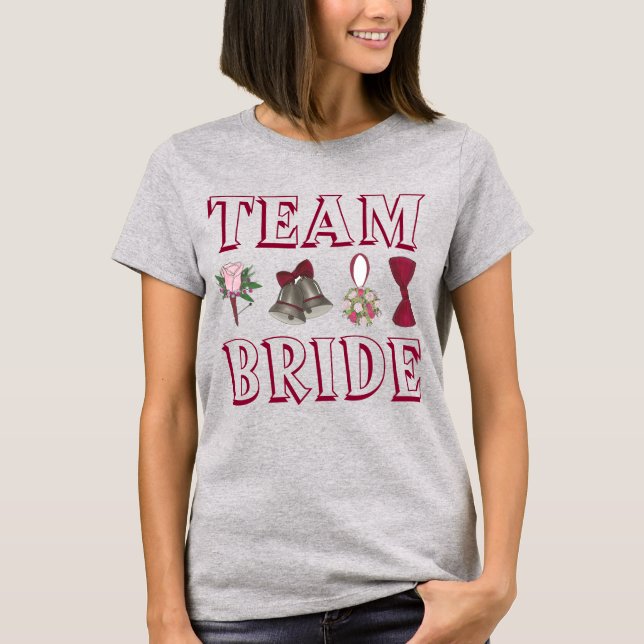 Camiseta TEAM BRIDE Wedding Bridesmaid Bridal Party Tee (Frente)