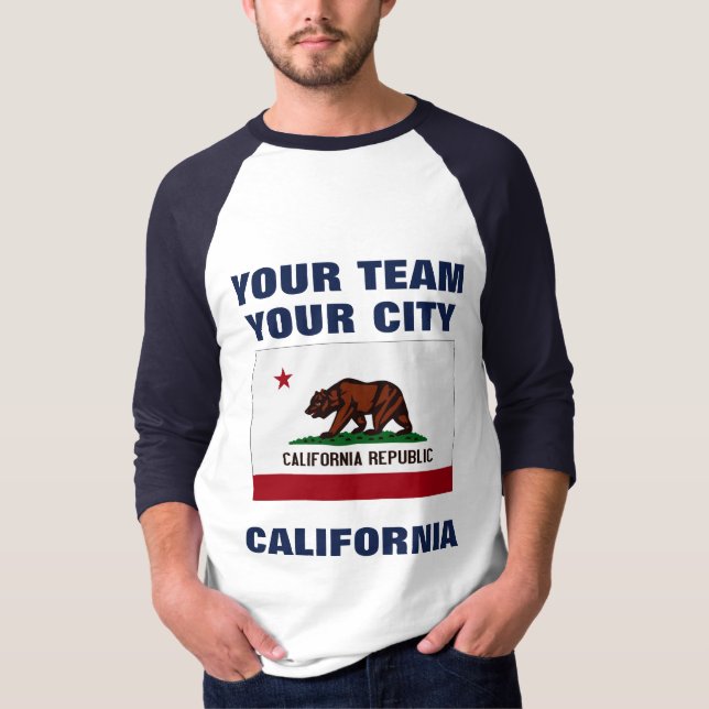Camiseta Team California State Flag Raglan T-shirt (Frente)