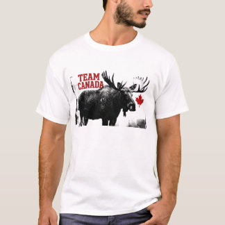 Camiseta TEAM CANADA. Maple leaf. Canadian moose.  T-Shirt