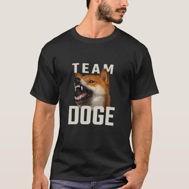 Camiseta Team Dogecoin - Memória Shiba Irritada Para Canina (Frente)